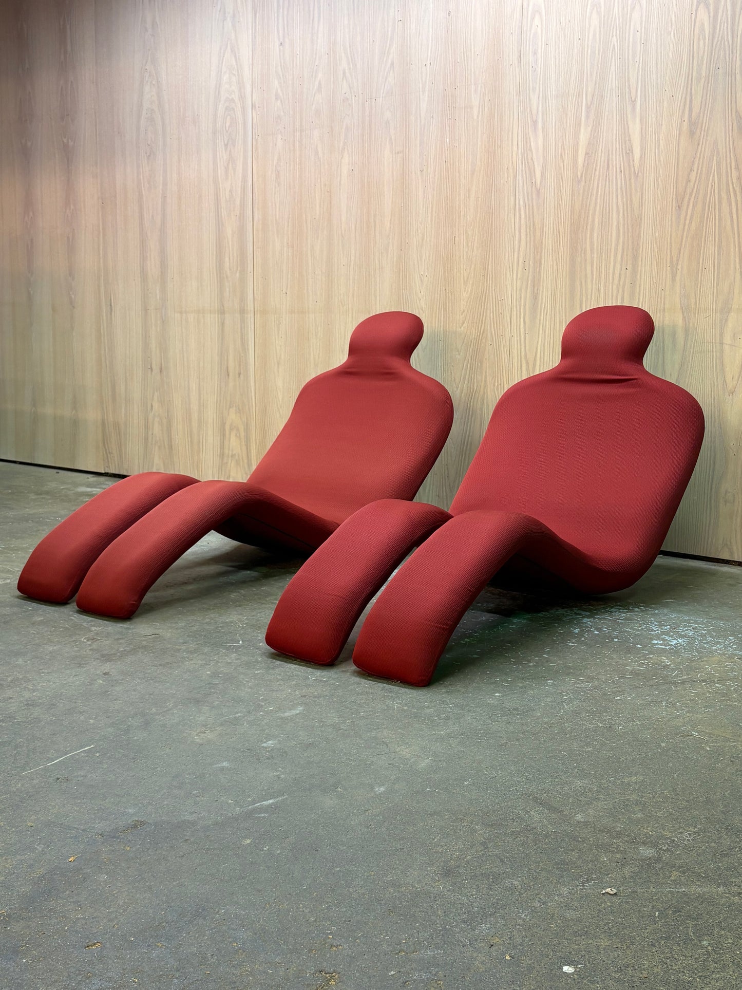 1970s French Bouloum Chaise Lounge Chairs by Olivier Mourgue for Airborne