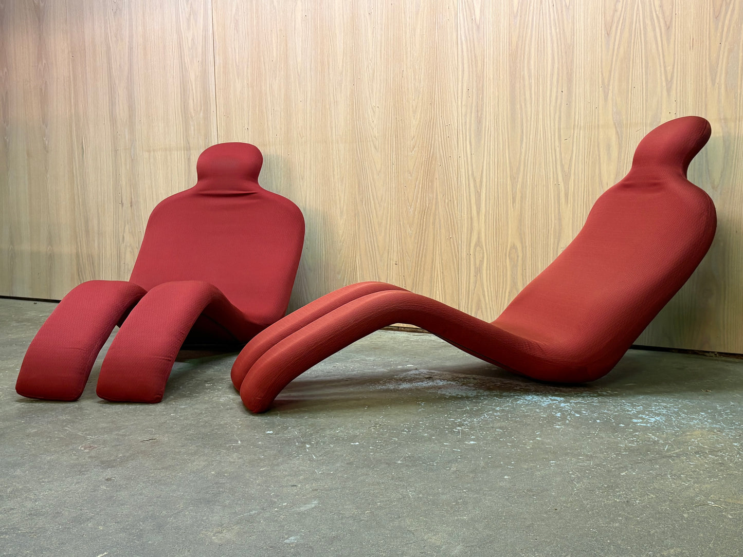 1970s French Bouloum Chaise Lounge Chairs by Olivier Mourgue for Airborne