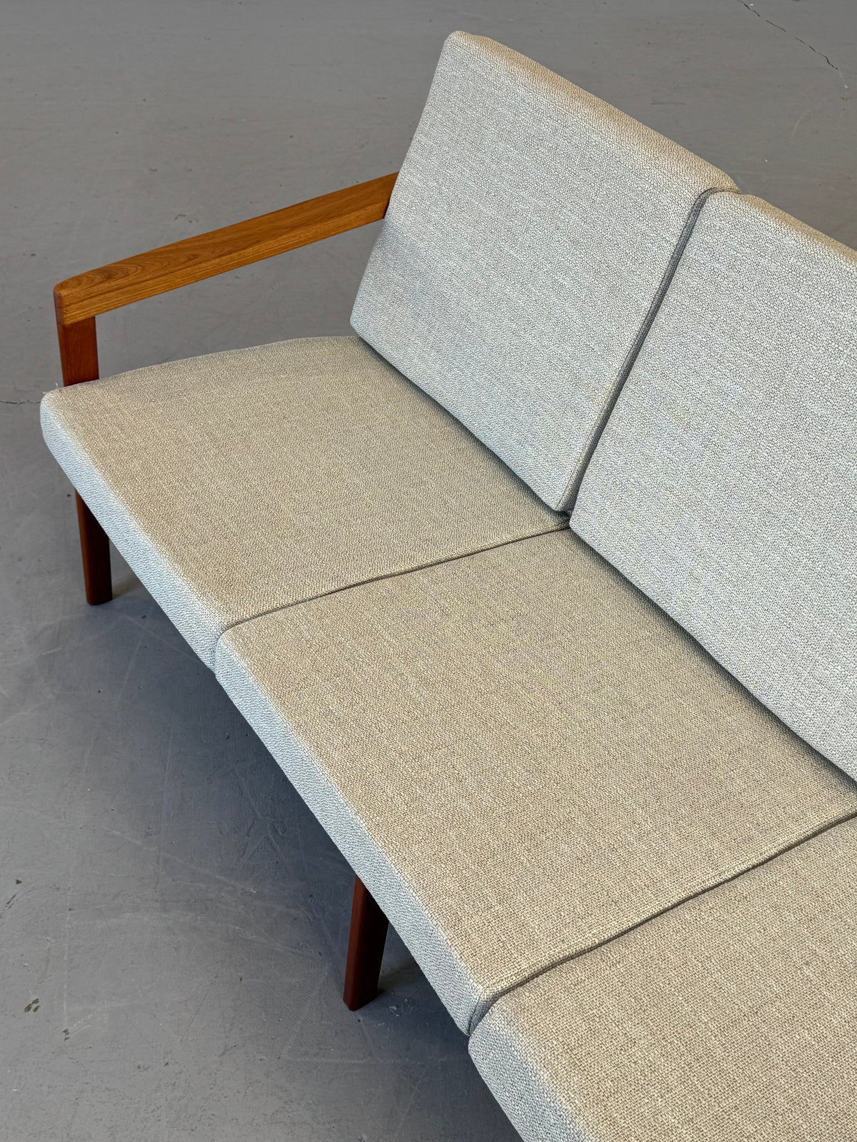 1960s Canadian Solid Teak Open Arm Sofa