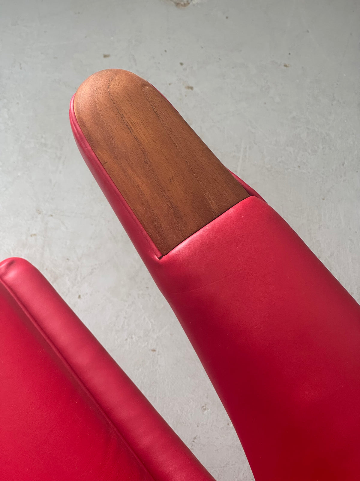 1950s AP19 Papa Bear Lounge Chair by Hans J. Wegner  for A.P. Stolen in Red Leather, Denmark.