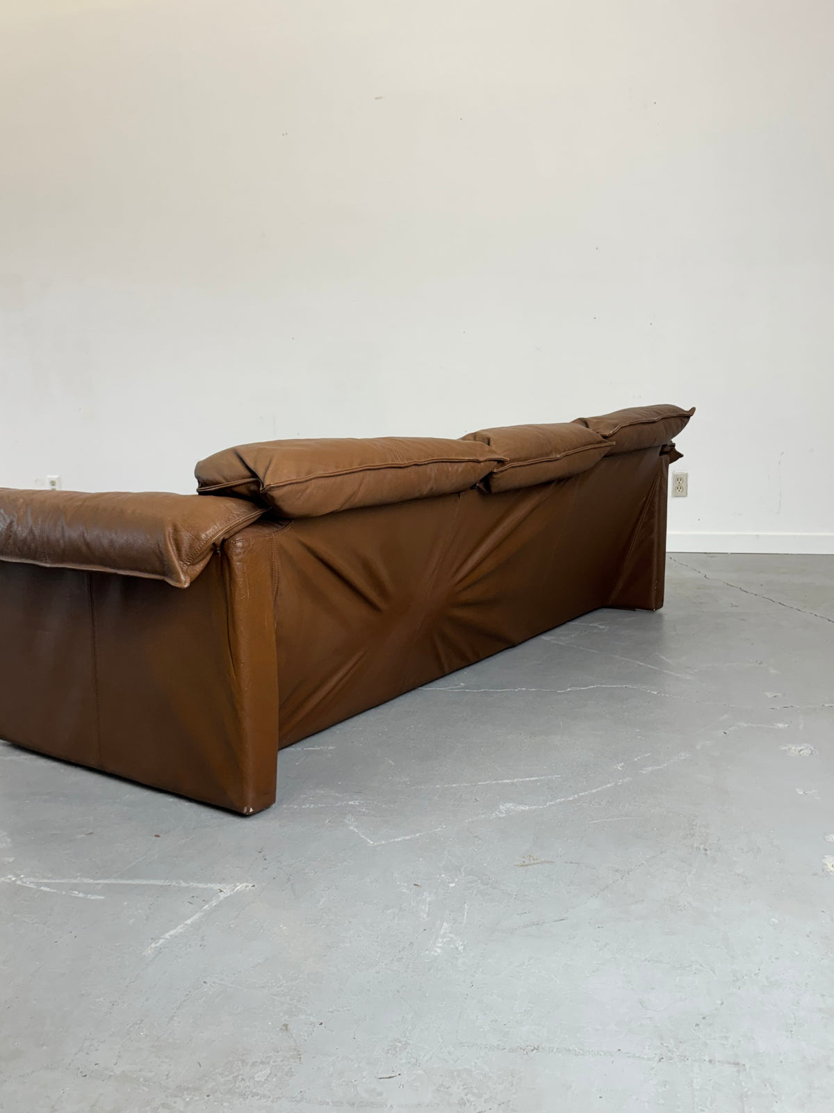 1980s Niels Eilersen Three-Seat Sofa in Aniline Leather, Denmark.