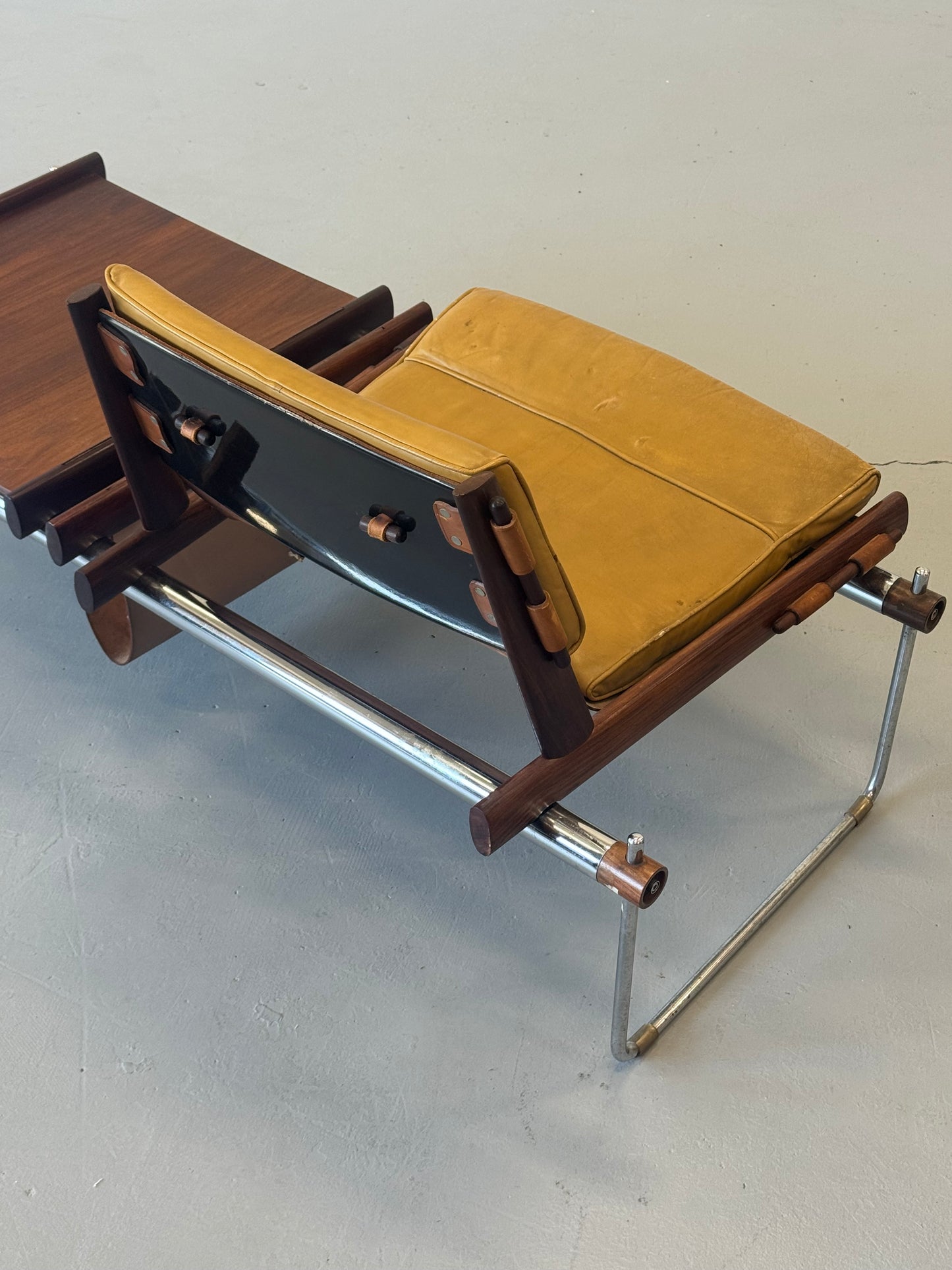 1960s MP-123 Modular Bench by Percival Lafer for Lafer in rosewood and original leather