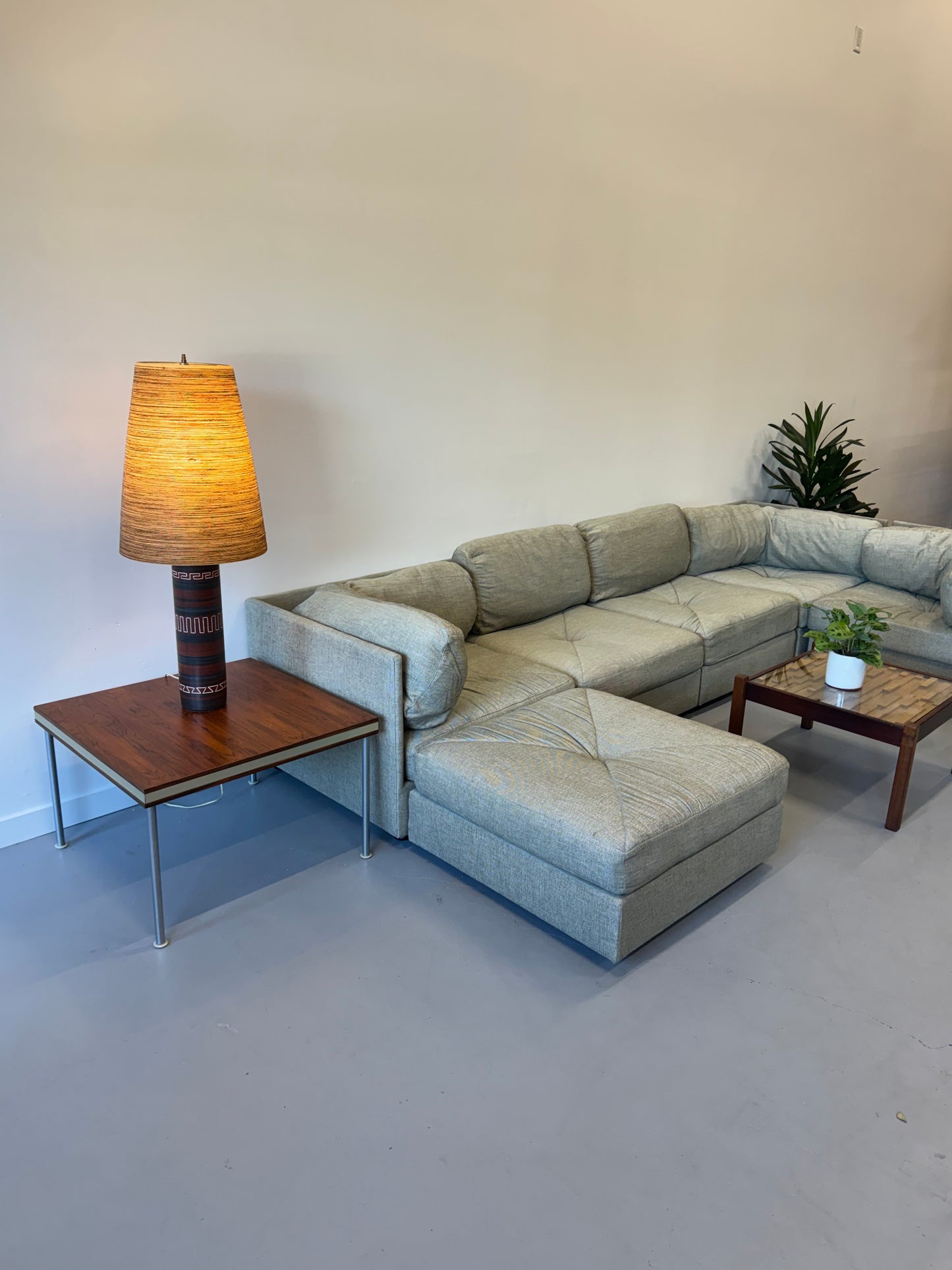 1970s Selig by Simmons Six-Piece Grey Modular Sectional Sofa.