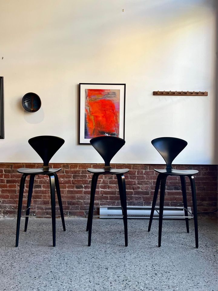 2008 Black Cherner Barstools by Cherner Chair Company