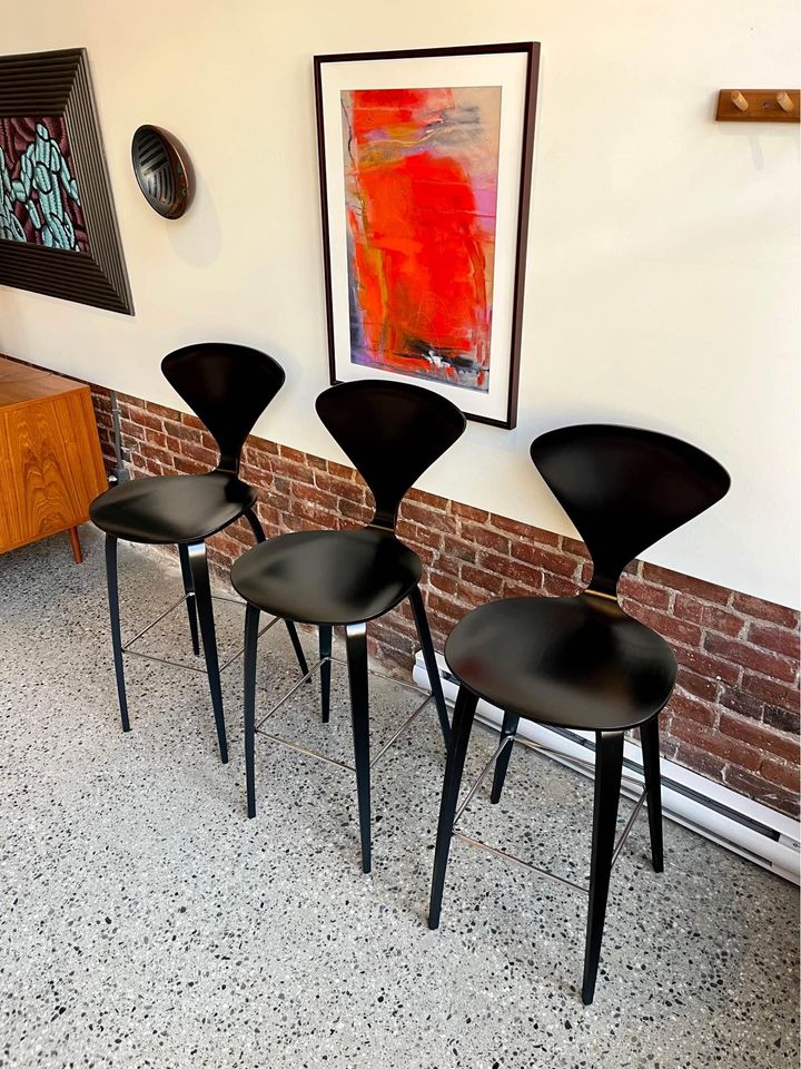 2008 Black Cherner Barstools by Cherner Chair Company