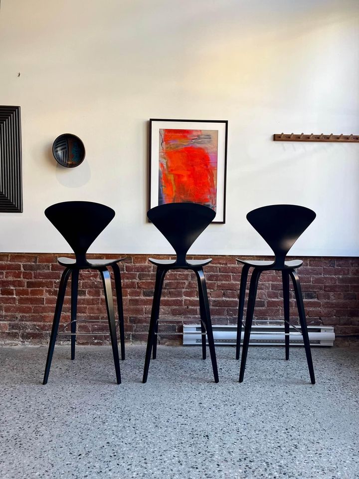 2008 Black Cherner Barstools by Cherner Chair Company