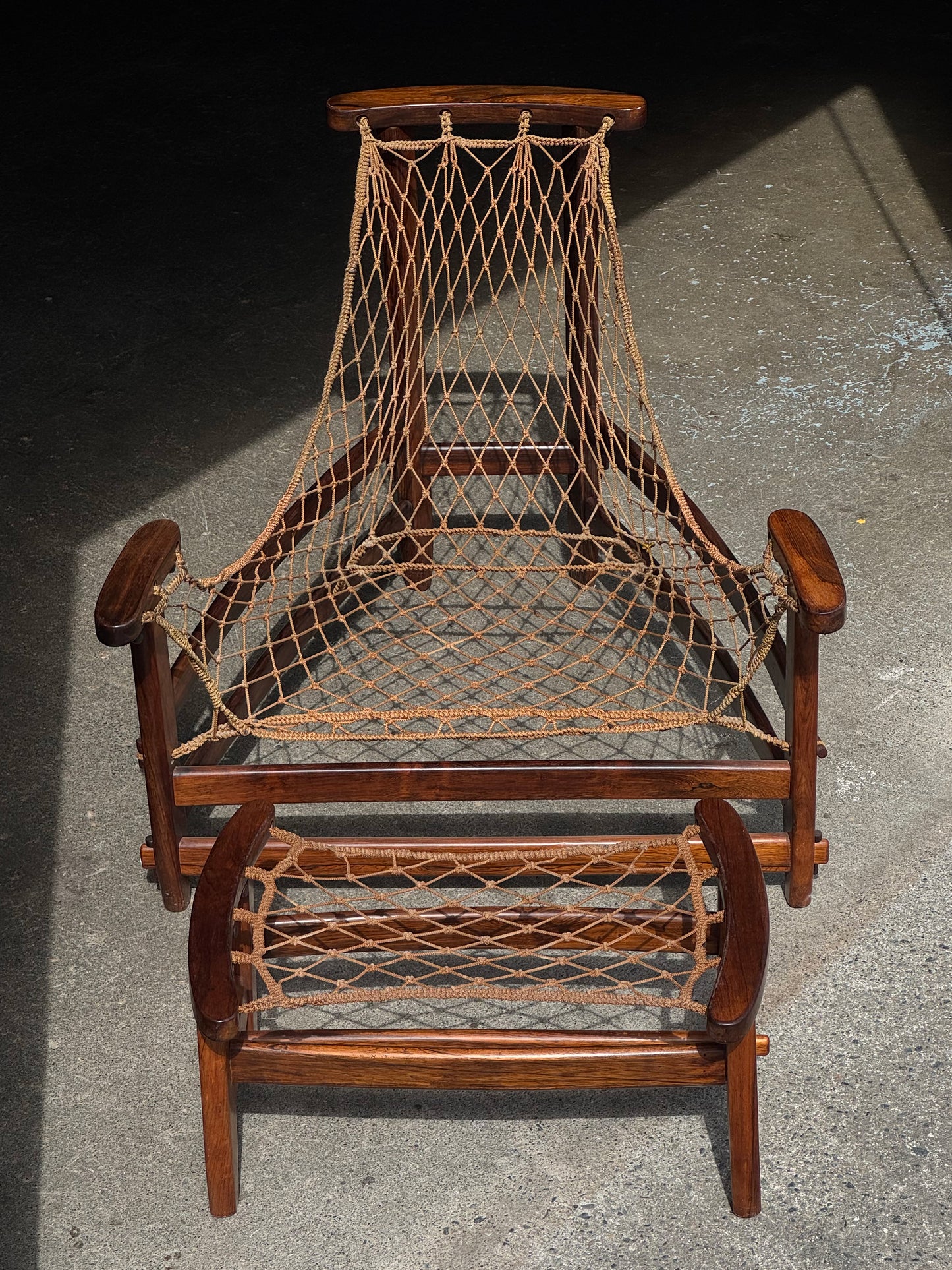 1960s Jangada Lounge Chair and Ottoman by Jean Gillon in rosewood and black leather