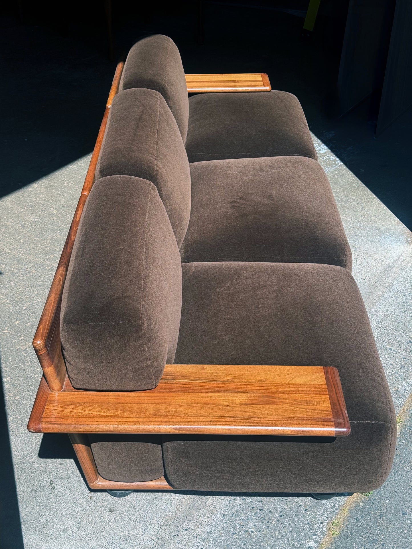 1970s Pianura Sofa 3Seater by Mario Bellini for Cassina in Italian walnut