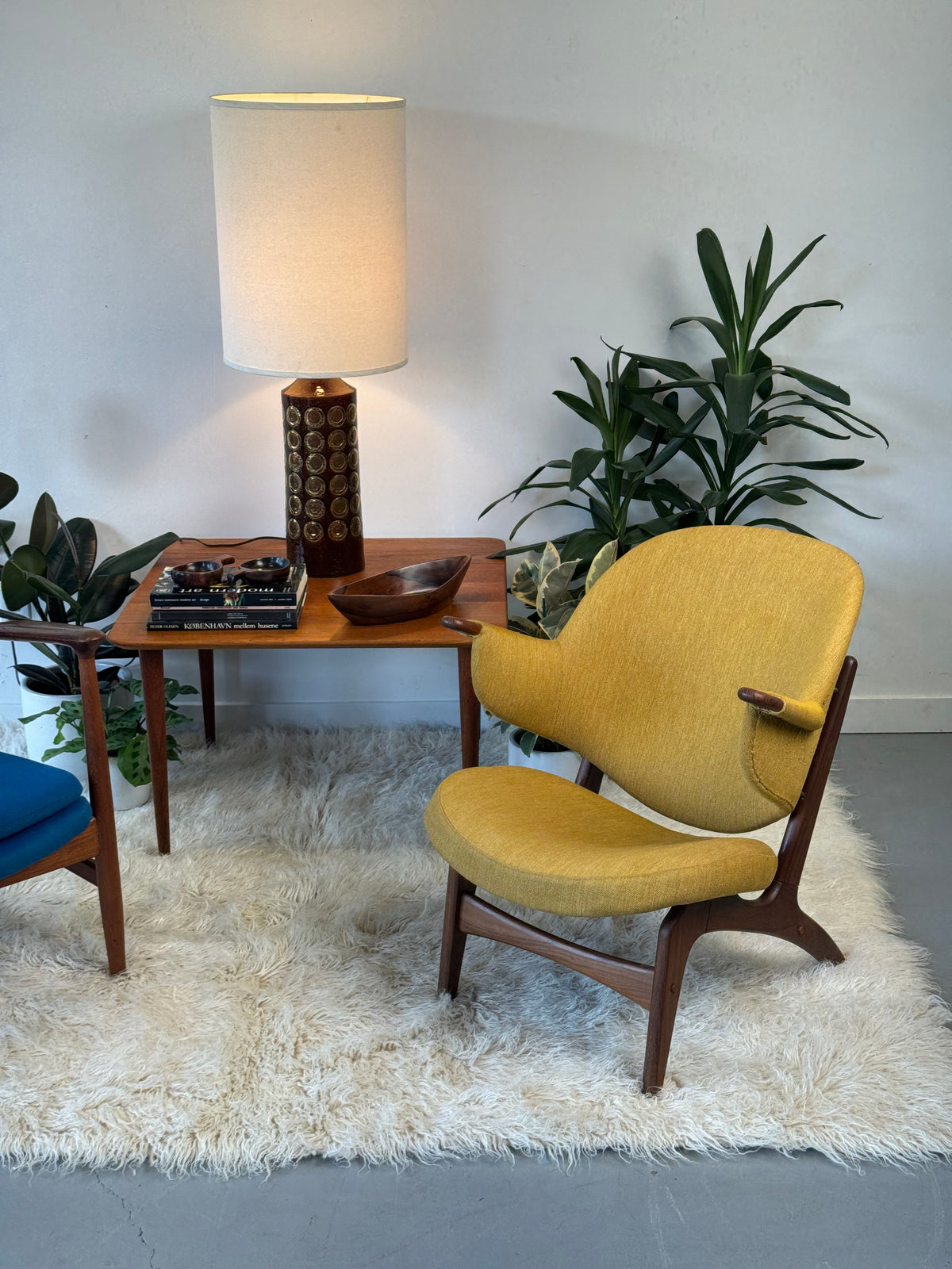 1950s Model 33 Easy Chair by Carl Edward Matthes in teak and original mustard yellow wool.