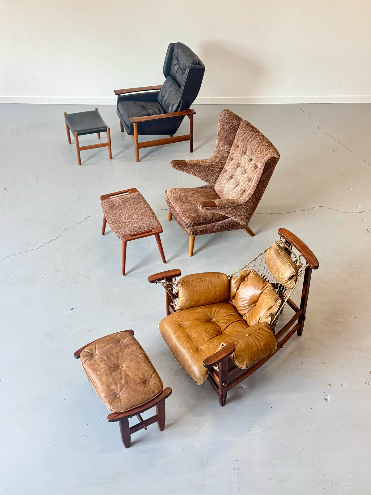 1970s Pair of Copa Lounge Chairs by Jean Gillon for Italma in Solid Imbuia.