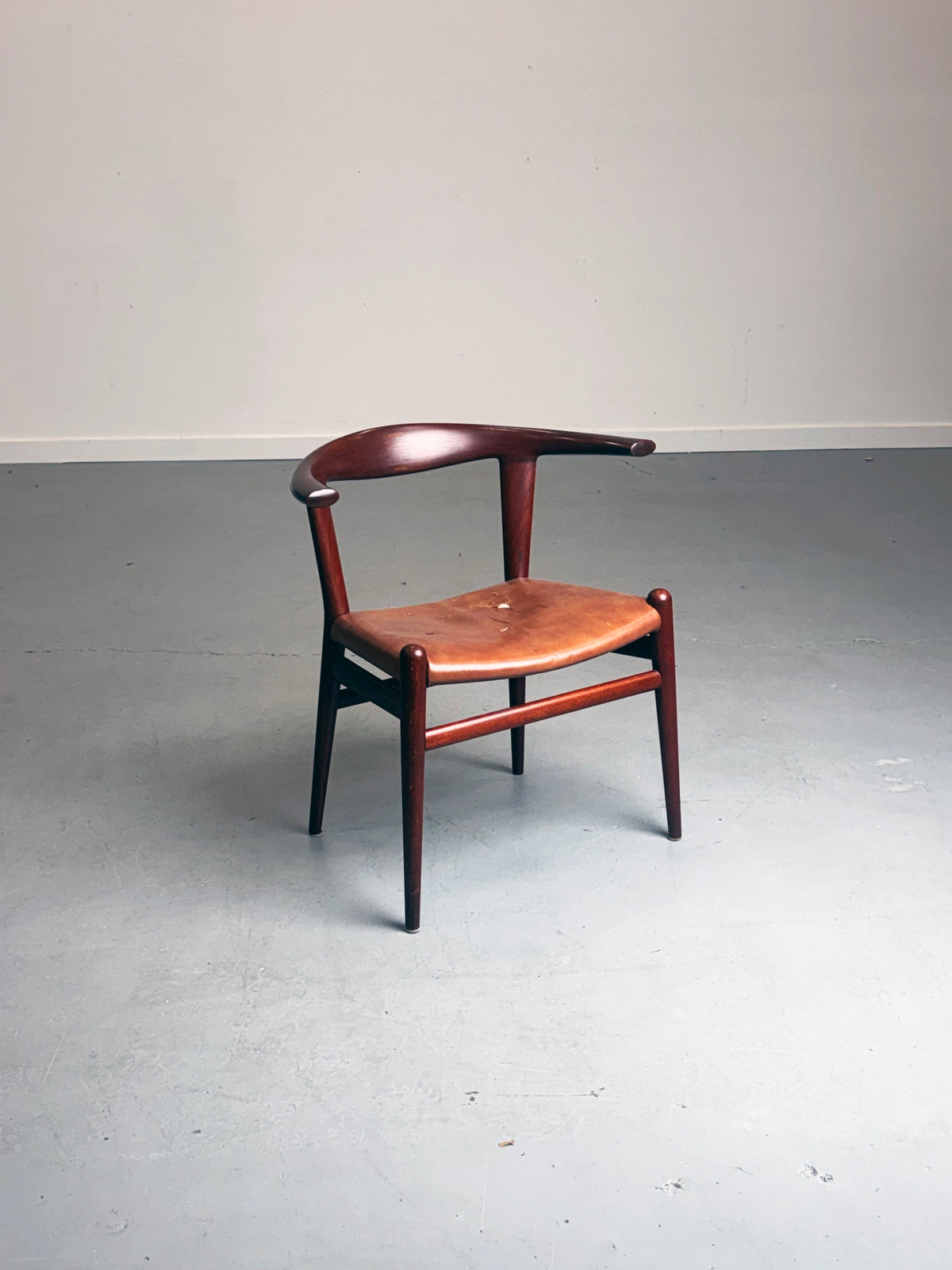 1960s JH518 “Bull Horn” Chair by Hans J. Wegner for Johannes Hansen, completely original.