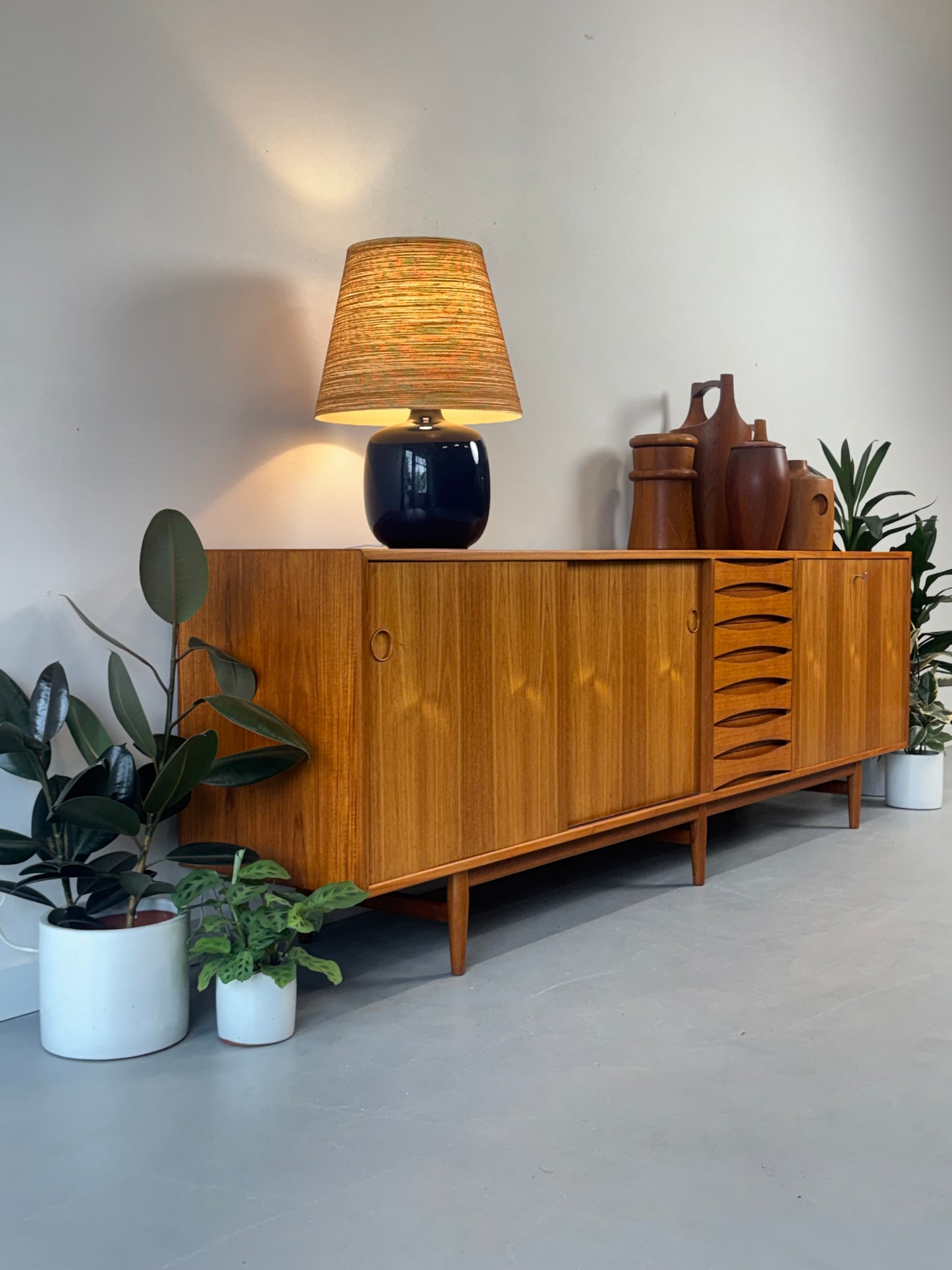 1950s Arne Vodder Model 29A “Triennale” Teak Sideboard for Sibast, Denmark.