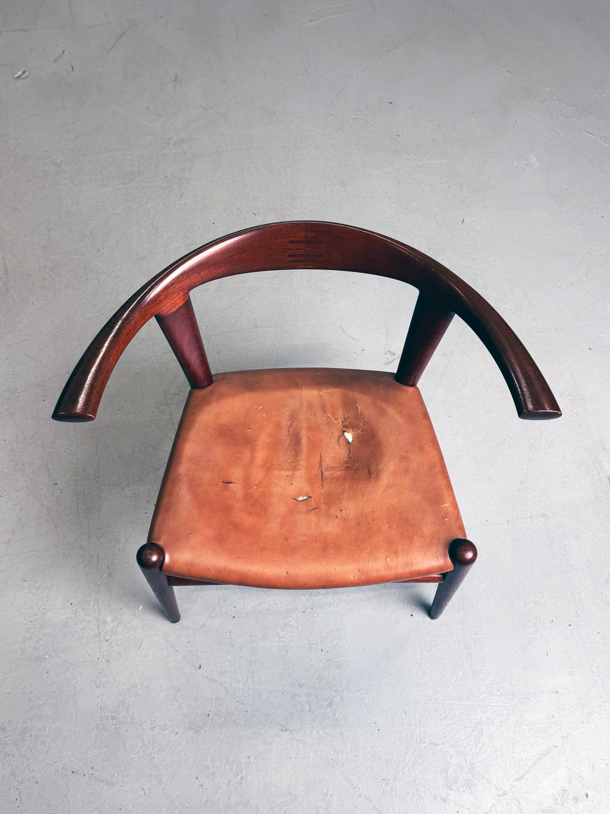 1960s JH518 “Bull Horn” Chair by Hans J. Wegner for Johannes Hansen, completely original.