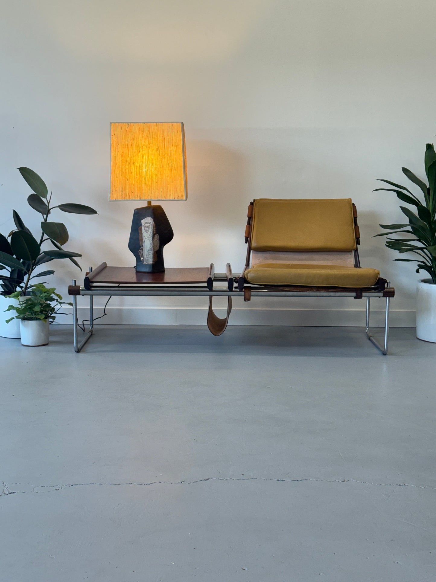 1960s MP-123 Modular Bench by Percival Lafer for Lafer in rosewood and original leather