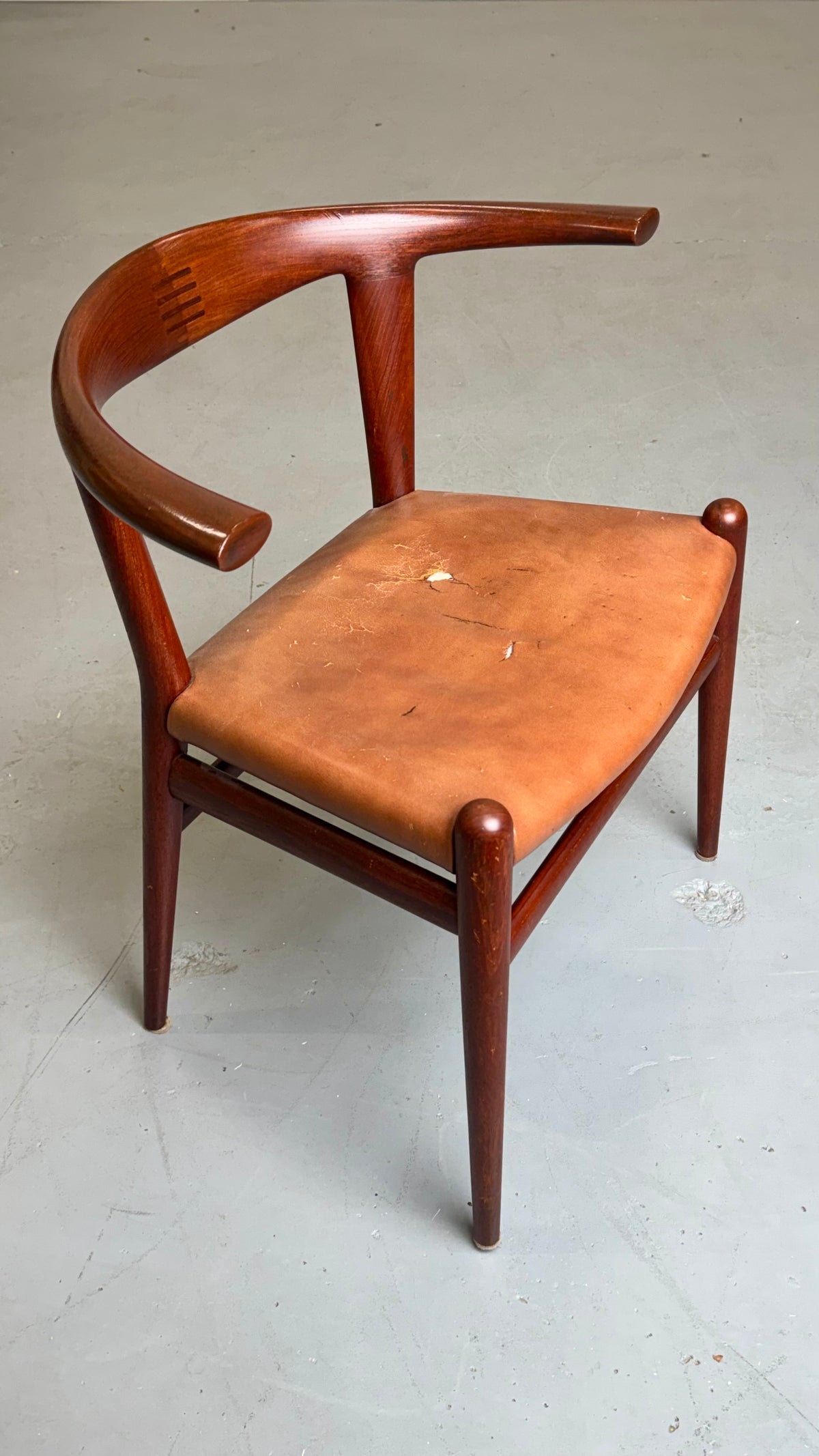 1960s JH518 “Bull Horn” Chair by Hans J. Wegner for Johannes Hansen, completely original.