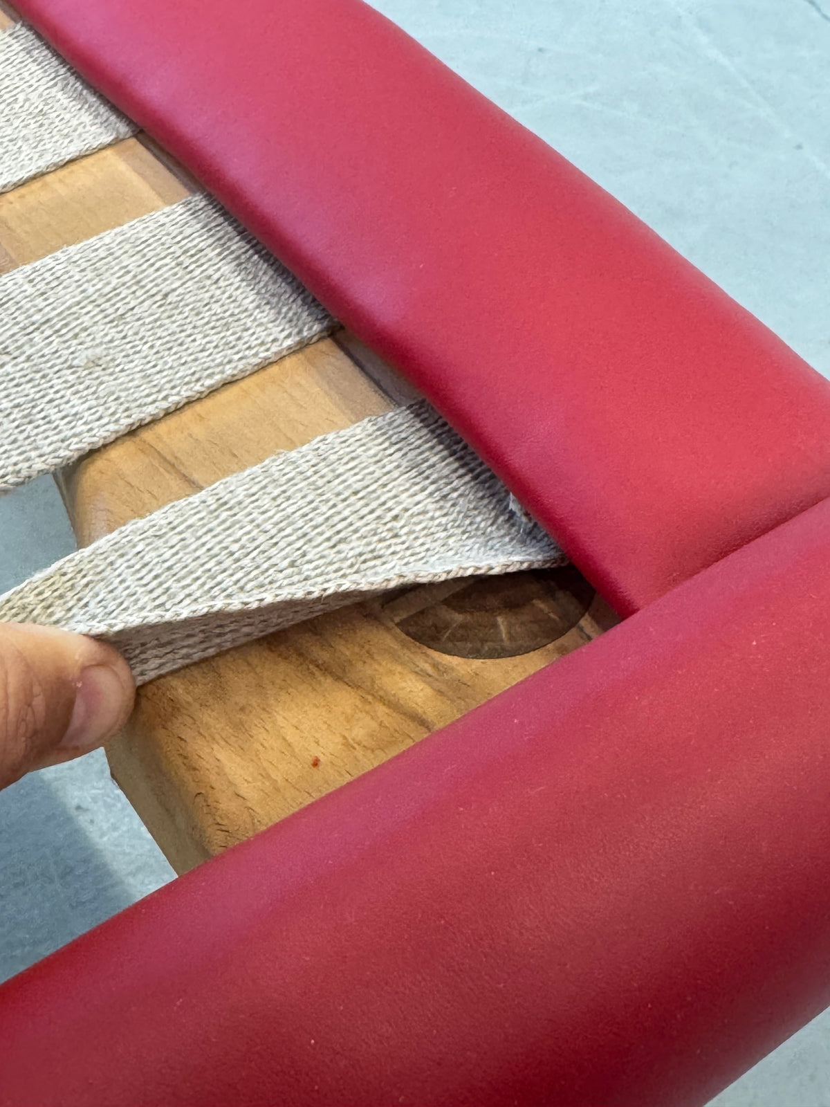 1950s AP19 Papa Bear Lounge Chair by Hans J. Wegner  for A.P. Stolen in Red Leather, Denmark.