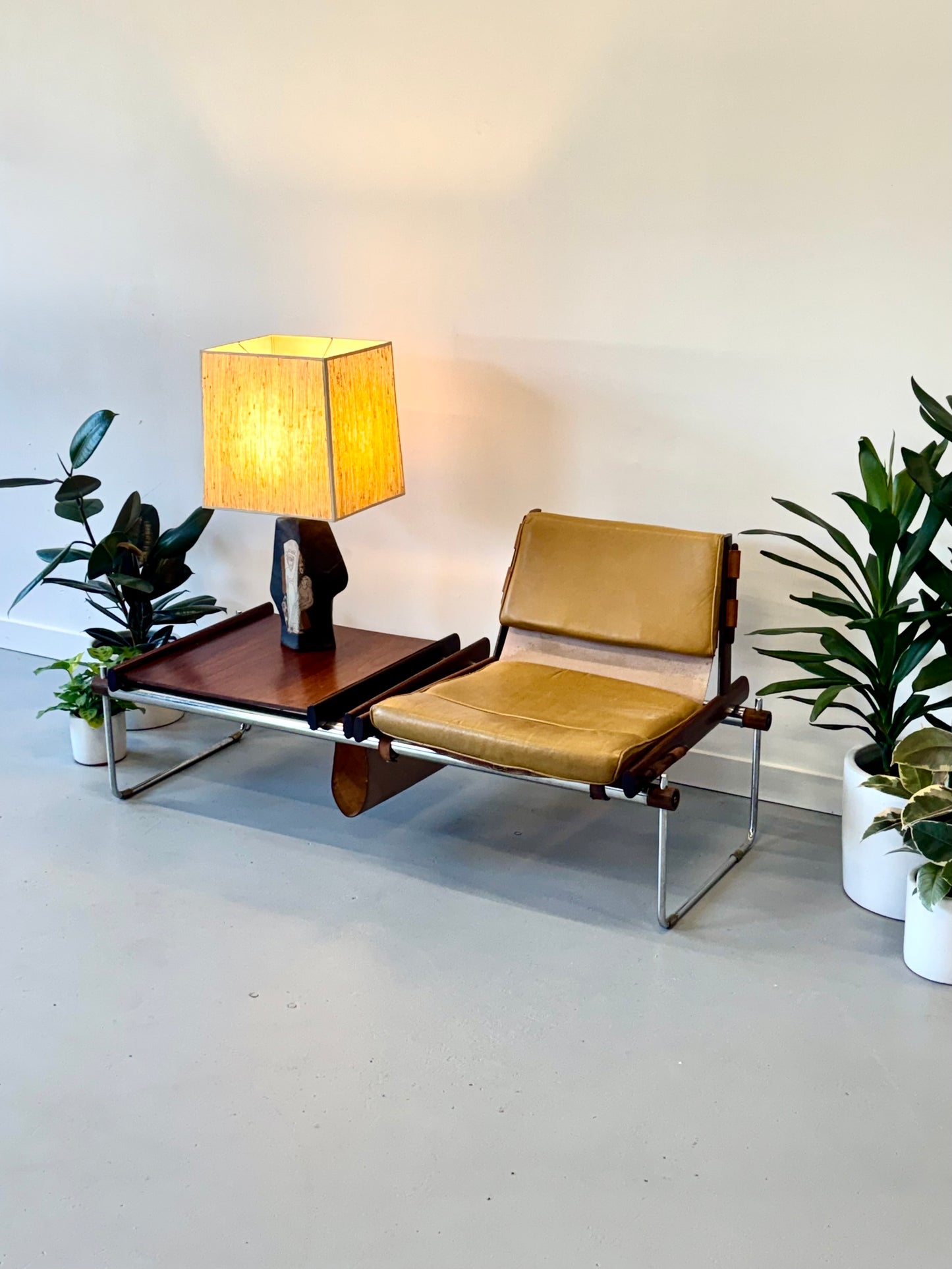 1960s MP-123 Modular Bench by Percival Lafer for Lafer in rosewood and original leather
