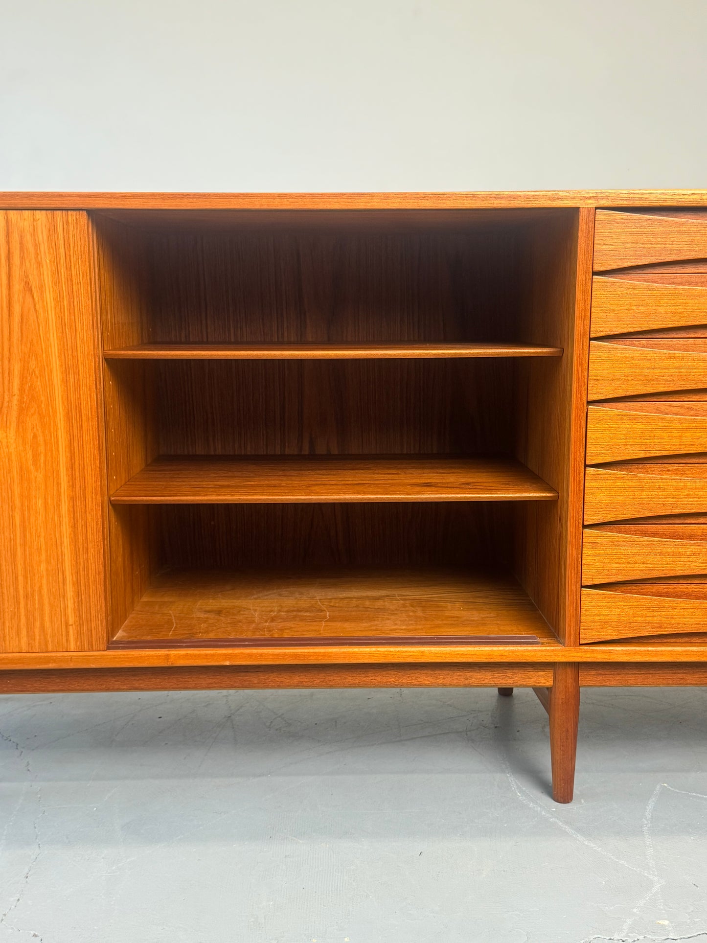 1950s Arne Vodder Model 29A “Triennale” Teak Sideboard for Sibast, Denmark.