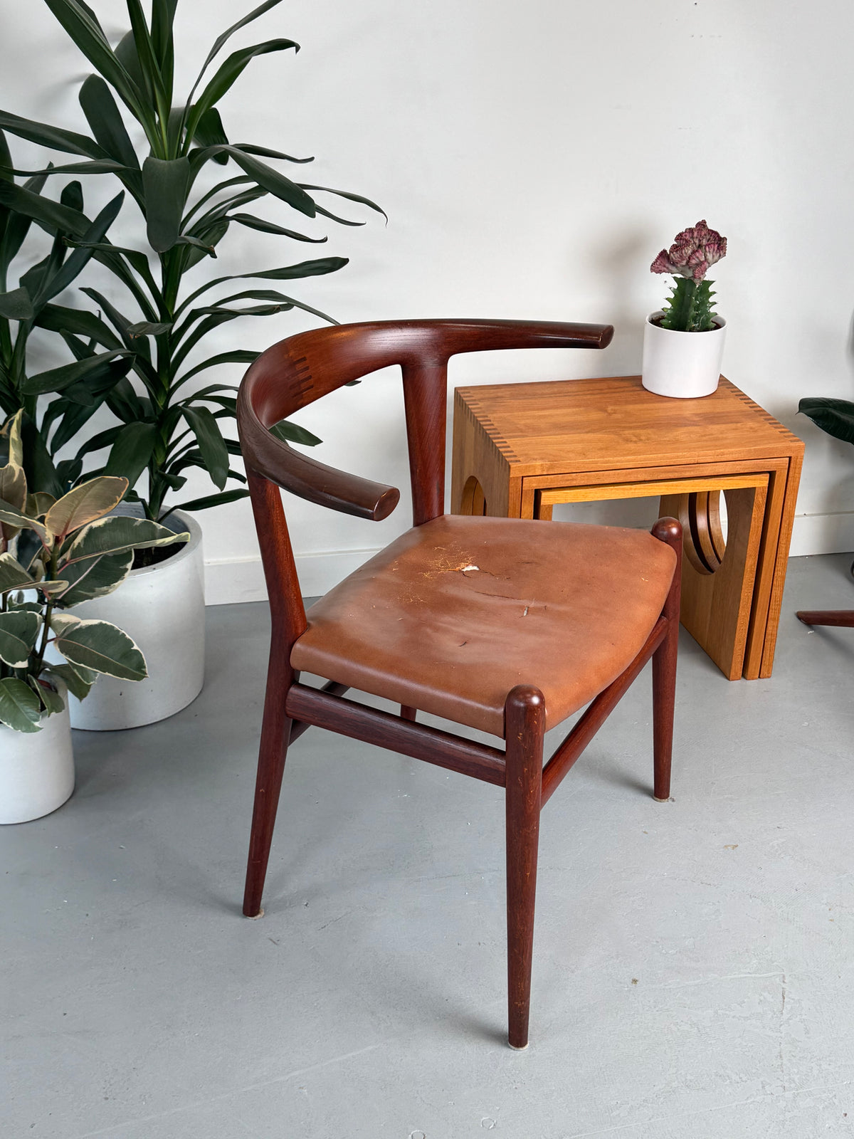 1960s JH518 “Bull Horn” Chair by Hans J. Wegner for Johannes Hansen, completely original.
