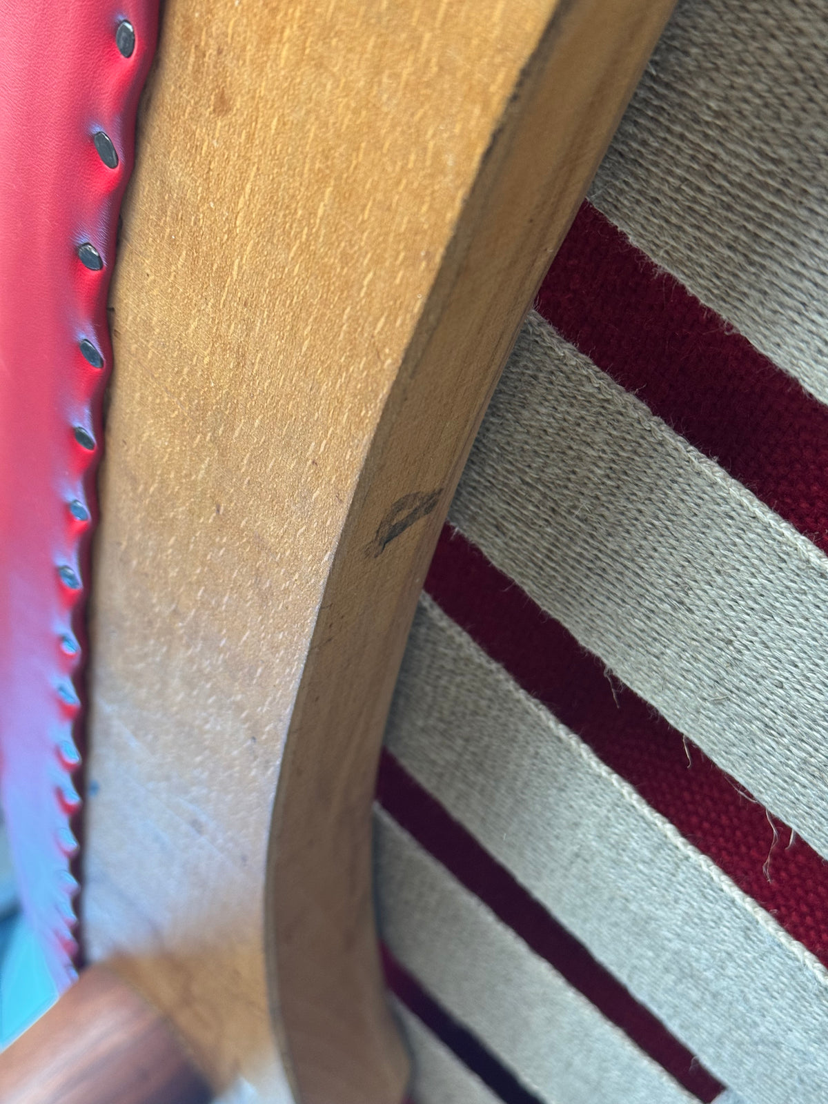 1950s AP19 Papa Bear Lounge Chair by Hans J. Wegner  for A.P. Stolen in Red Leather, Denmark.