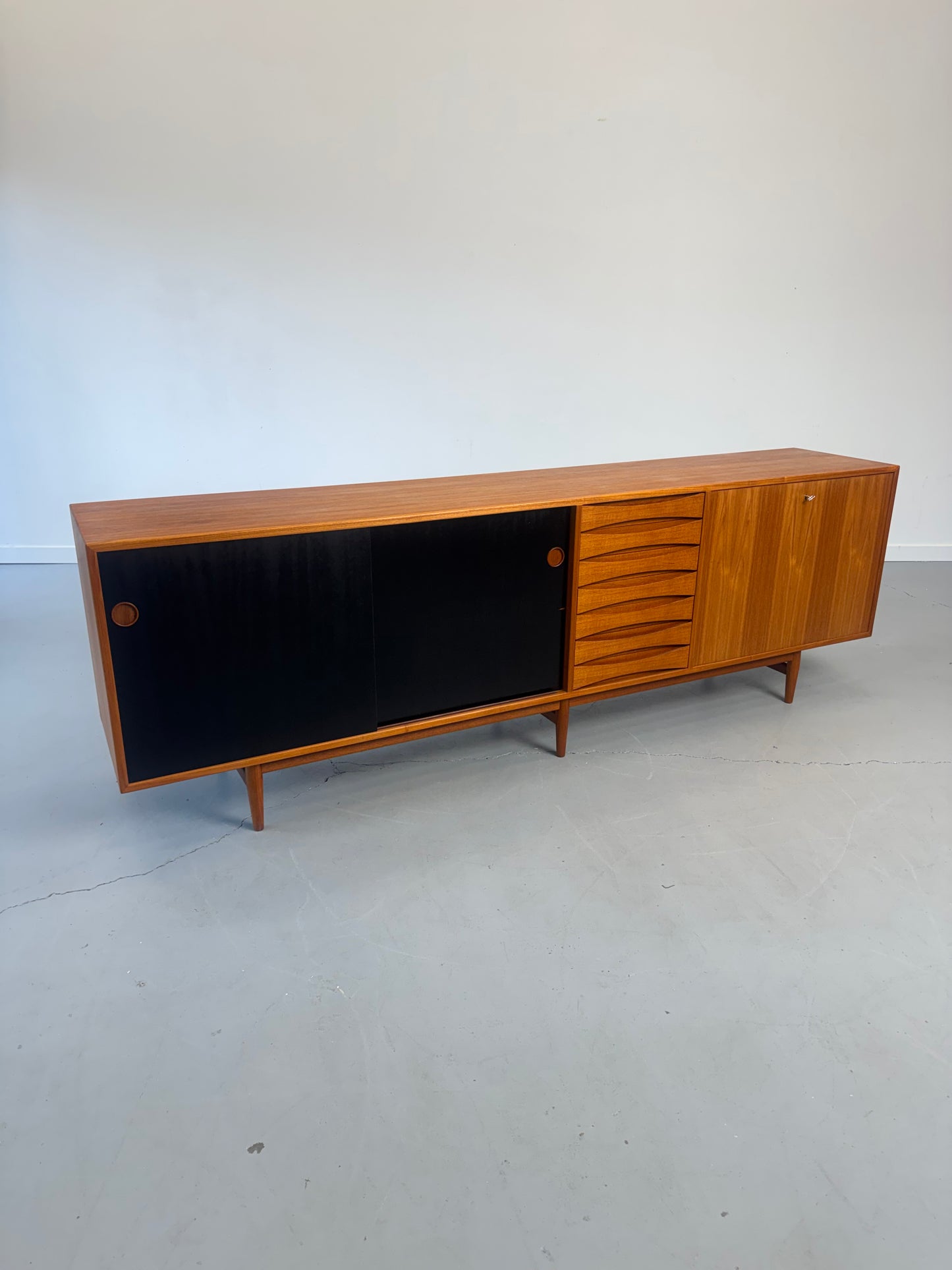 1950s Arne Vodder Model 29A “Triennale” Teak Sideboard for Sibast, Denmark.