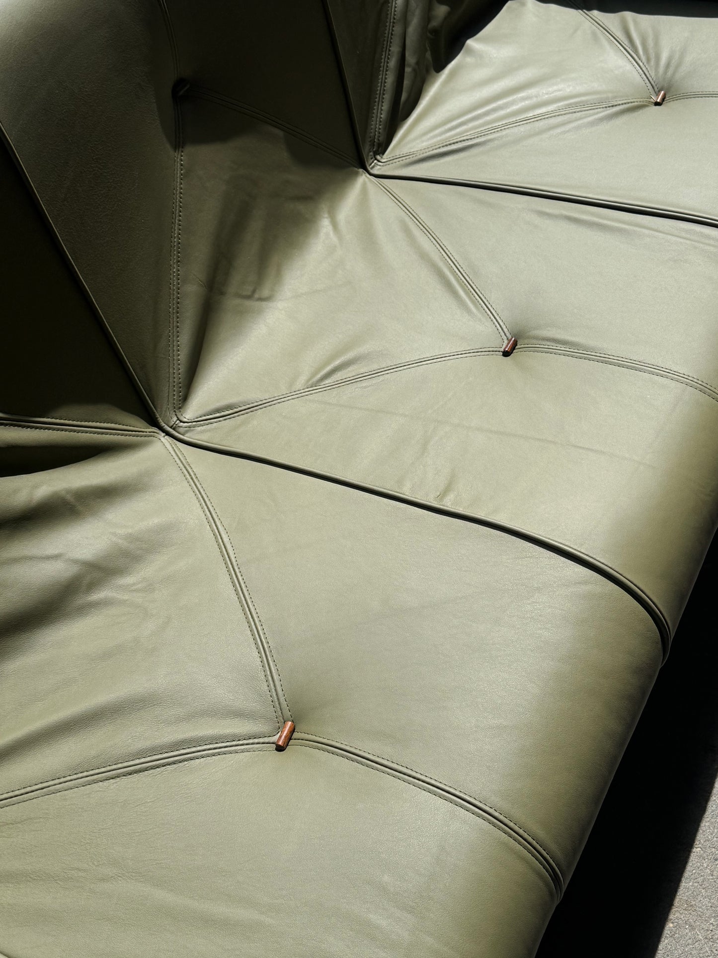 1960s MP-13 Sofa by Percival Lafer in green leather and Brazilian rosewood