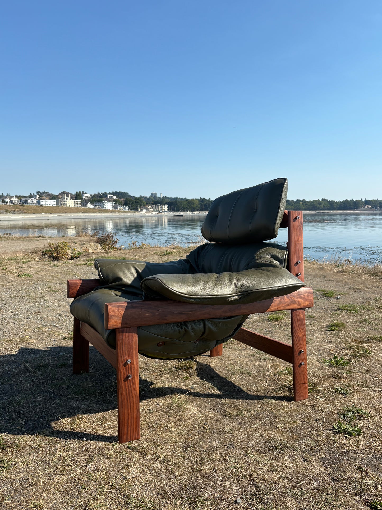1960s Brazilian Wood and Leather MP41 Lounge Chair by Percival Lafer