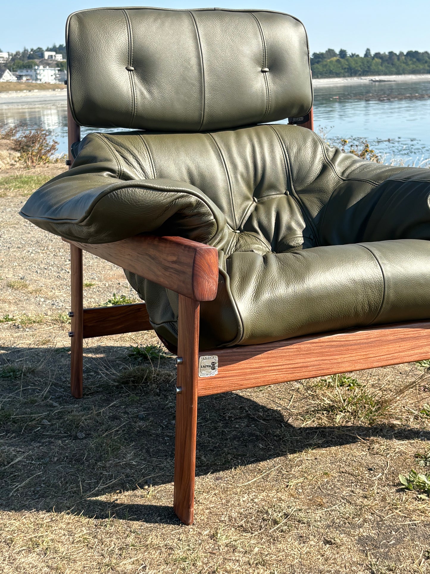 1960s Brazilian Wood and Leather MP41 Lounge Chair by Percival Lafer