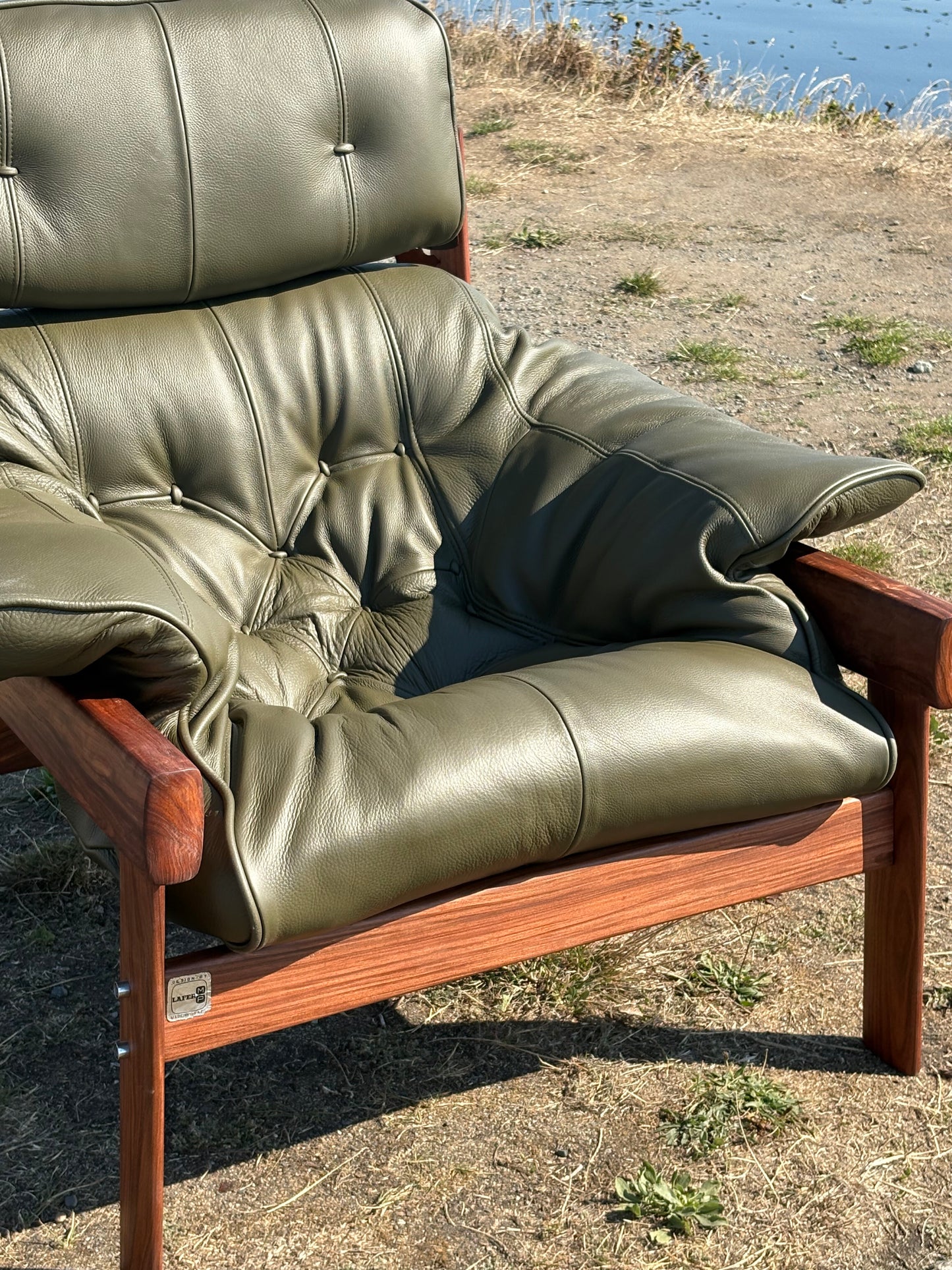 1960s Brazilian Wood and Leather MP41 Lounge Chair by Percival Lafer