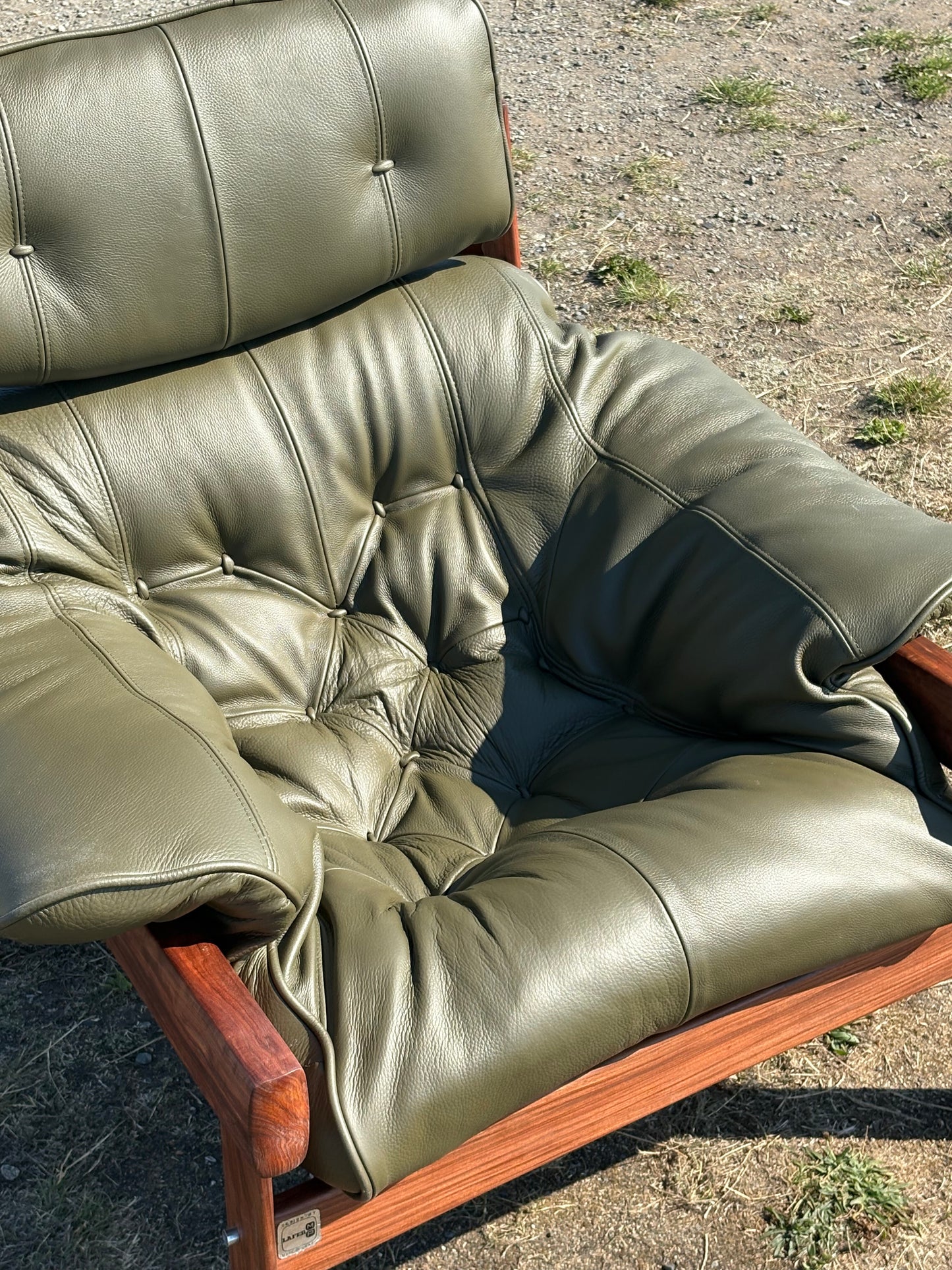 1960s Brazilian Wood and Leather MP41 Lounge Chair by Percival Lafer