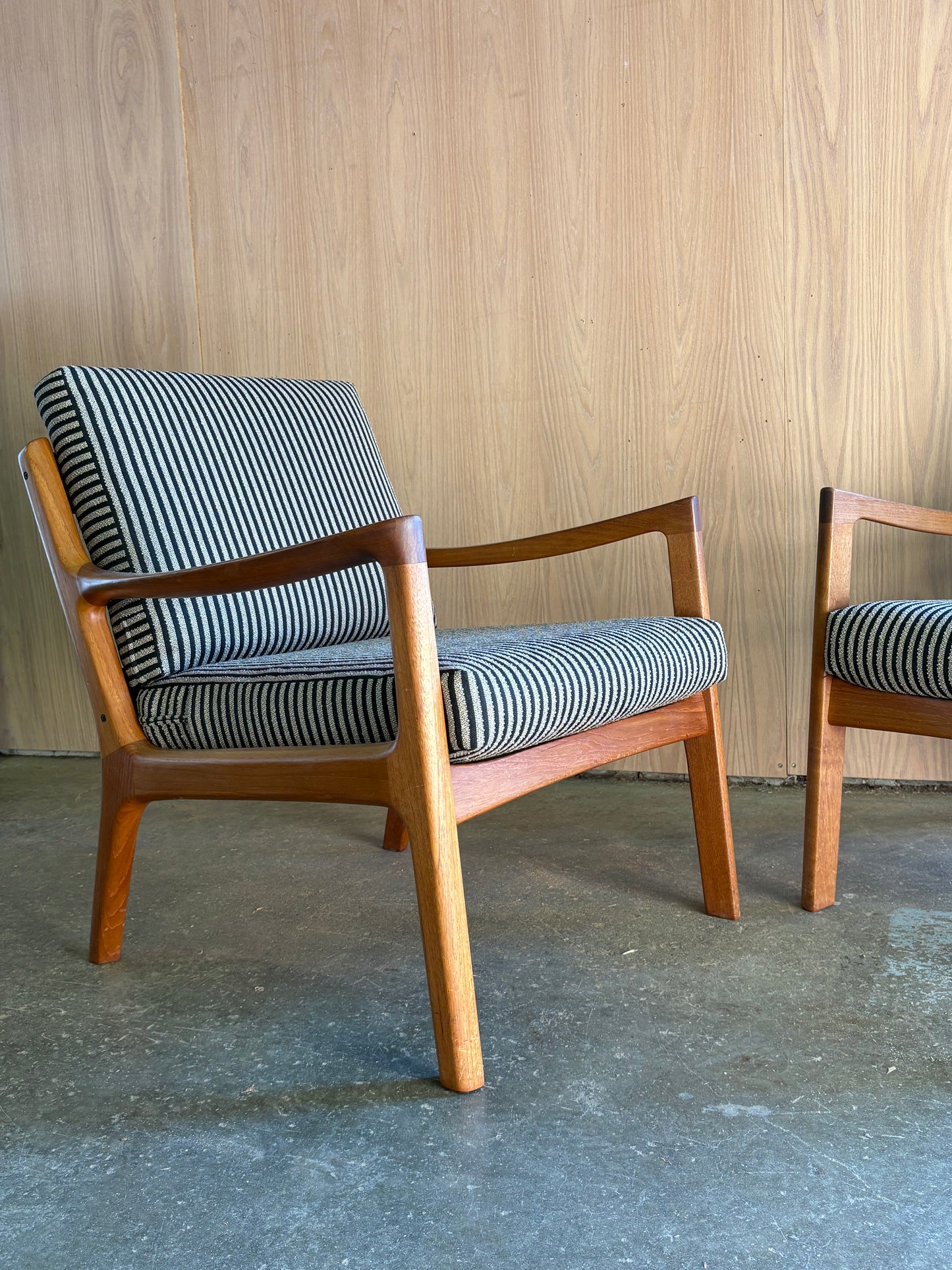 Pair of 1960s Danish Teak Lounge Chairs by Ole Wanscher