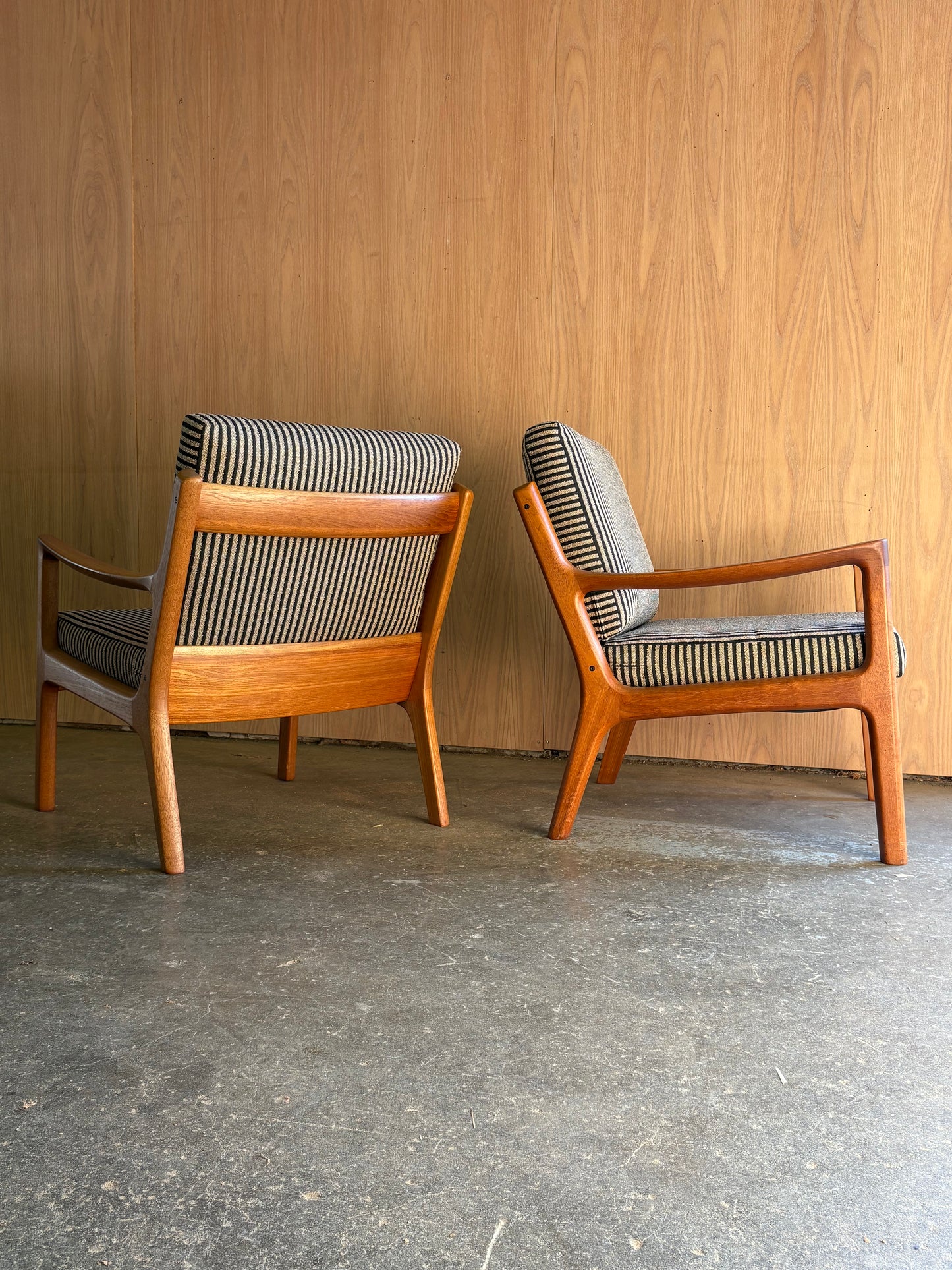 Pair of 1960s Danish Teak Lounge Chairs by Ole Wanscher