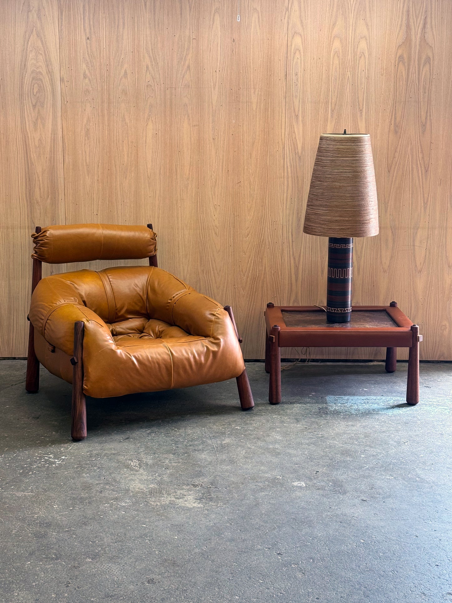 1970s MP81 Side Tables Pair by Percival Lafer in jatoba, formica, and leather
