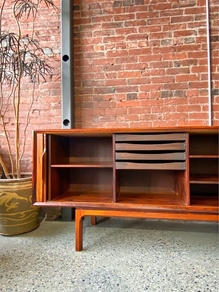 Mid Century Danish Rosewood Credenza Sideboard by Kofod Larsen