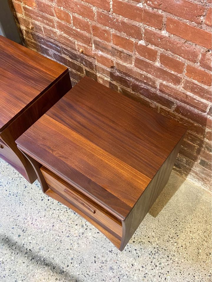 Pair of 1960s “African Teak” Bedside Tables Nightstands