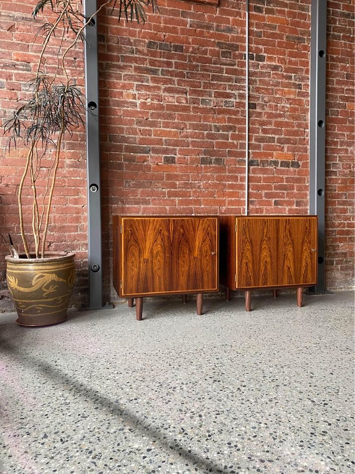 Pair of 1960s Brazilian Rosewood Cabinets by Hundevad & Co.