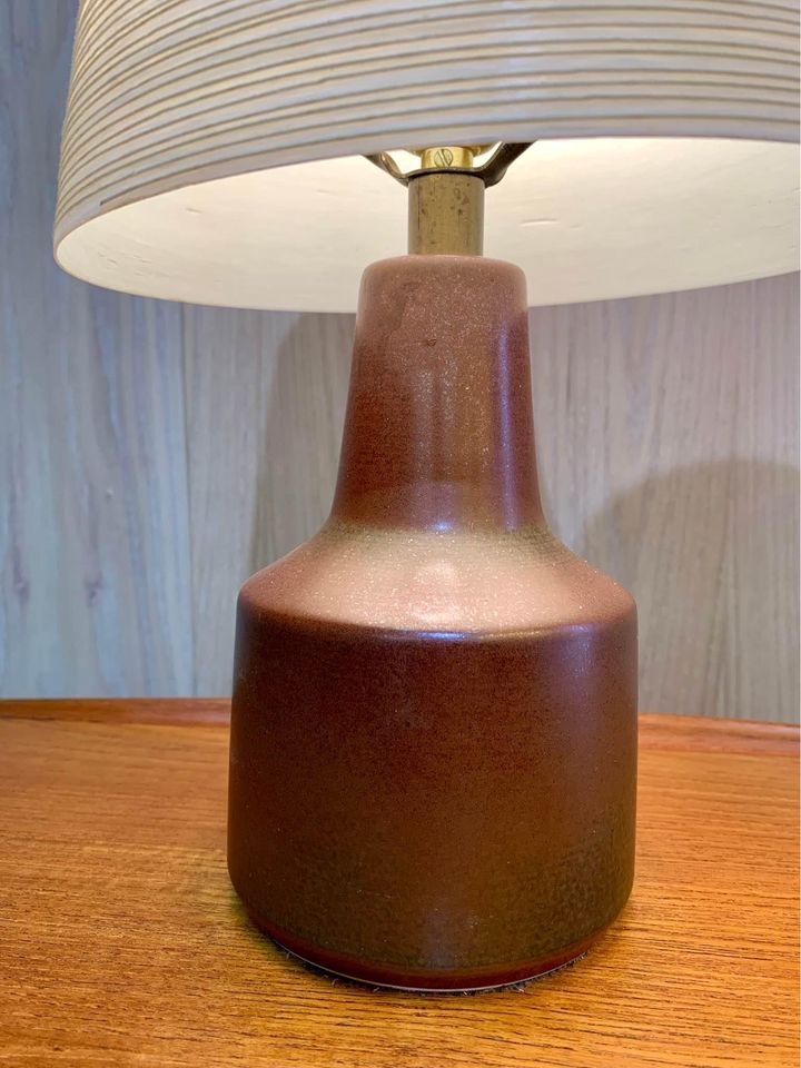 Pair of 1960s Ceramic Lotte Lamps with Original Shades