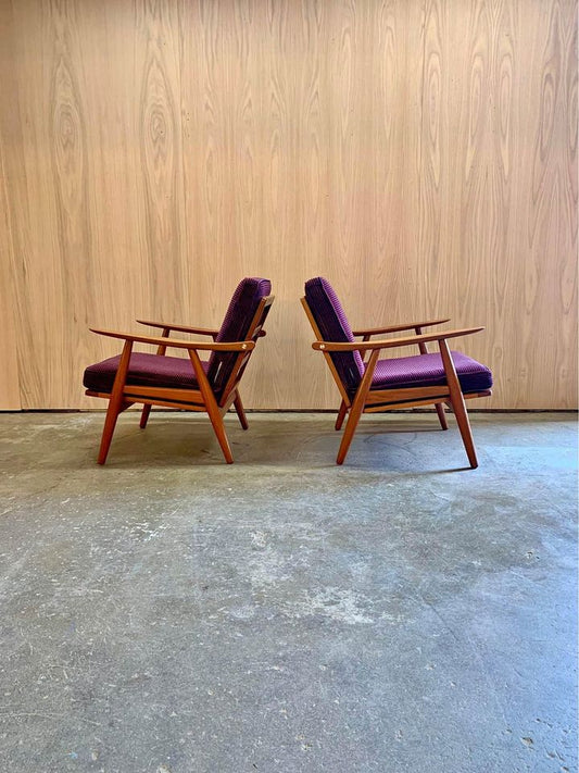 Pair of 1960s Danish Teak Lounge Chairs by Hans Wegner