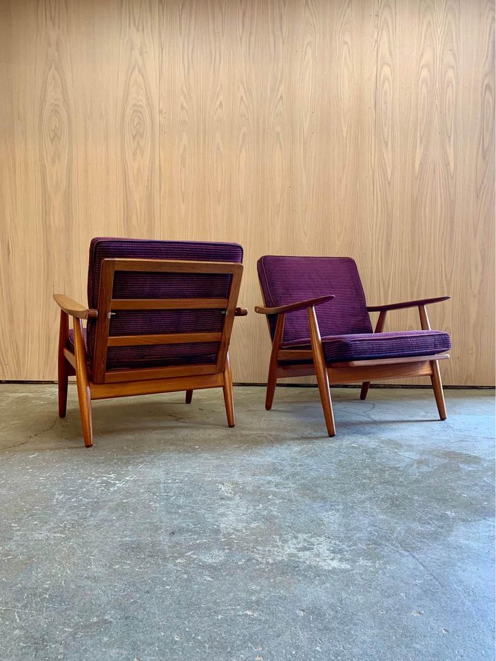 Pair of 1960s Danish Teak Lounge Chairs by Hans Wegner