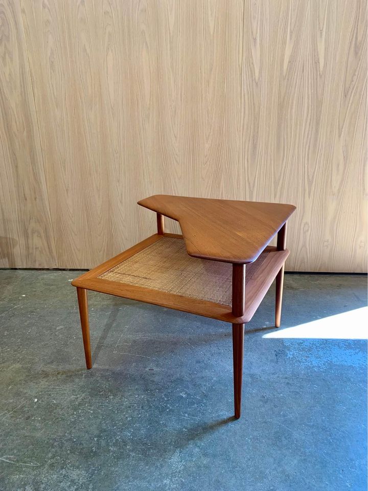 Pair of 1960s Solid Teak Side End Corner Tables by Peter Hvidt