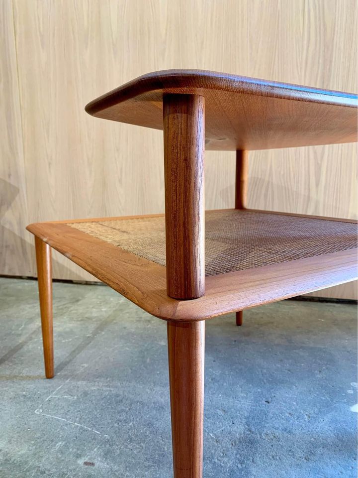 Pair of 1960s Solid Teak Side End Corner Tables by Peter Hvidt