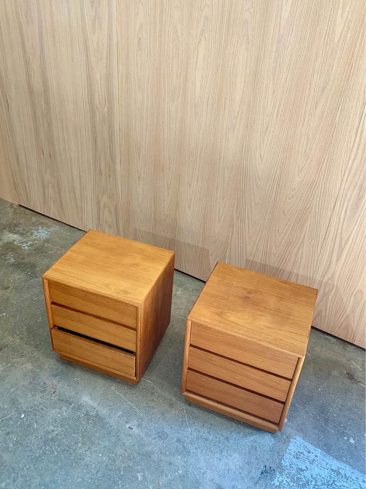 Pair of 1960s mid Century Teak Nightstands