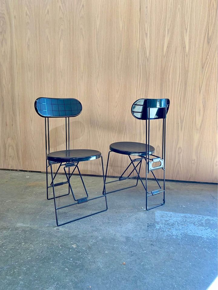 Pair of 1980s Italian Folding Chairs