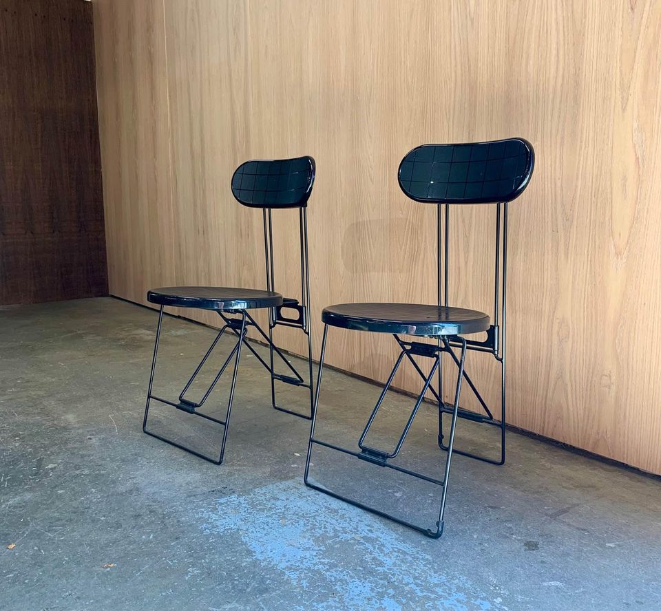 Pair of 1980s Italian Folding Chairs