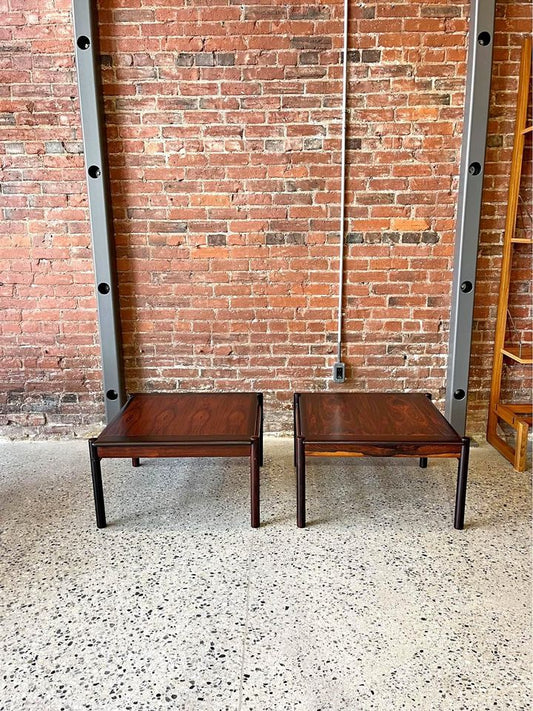 Pair of Brazillian Rosewood side tables by Sven Ivar Dysthe for Dokka Møbler