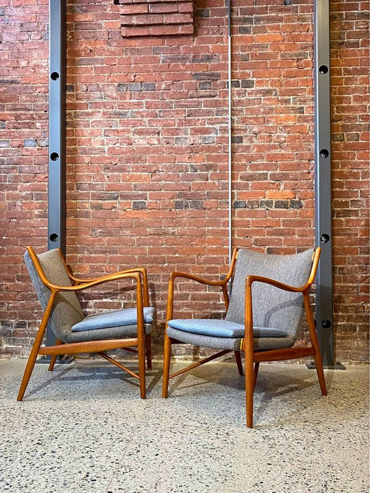 Pair of NV 45 Chairs by Finn Juhl for Niels Vodder