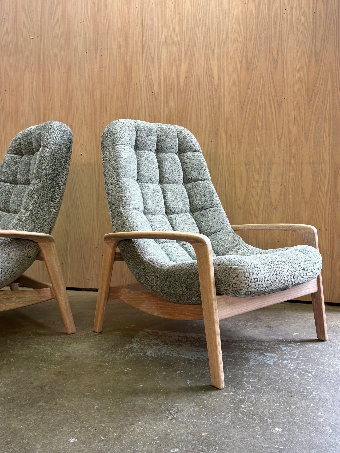 Pair of 1960s R Huber Scoop Lounge Chairs