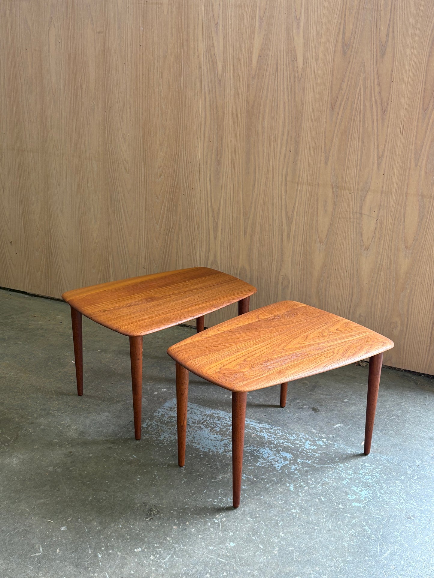 Pair of 1960s Solid Teak End Tables by Peter Hvidt for France & Son
