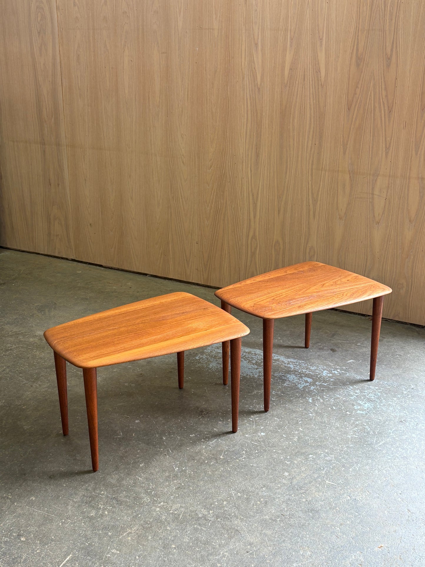 Pair of 1960s Solid Teak End Tables by Peter Hvidt for France & Son