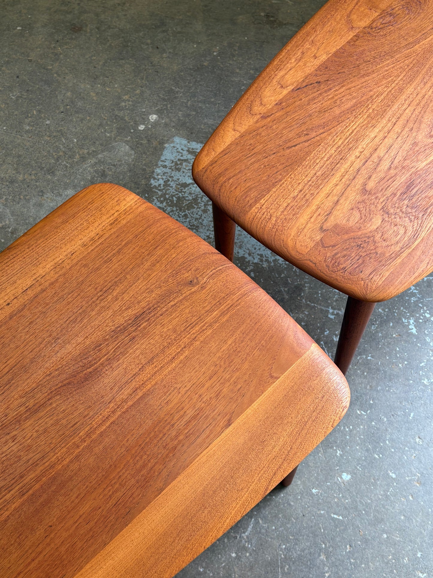 Pair of 1960s Solid Teak End Tables by Peter Hvidt for France & Son